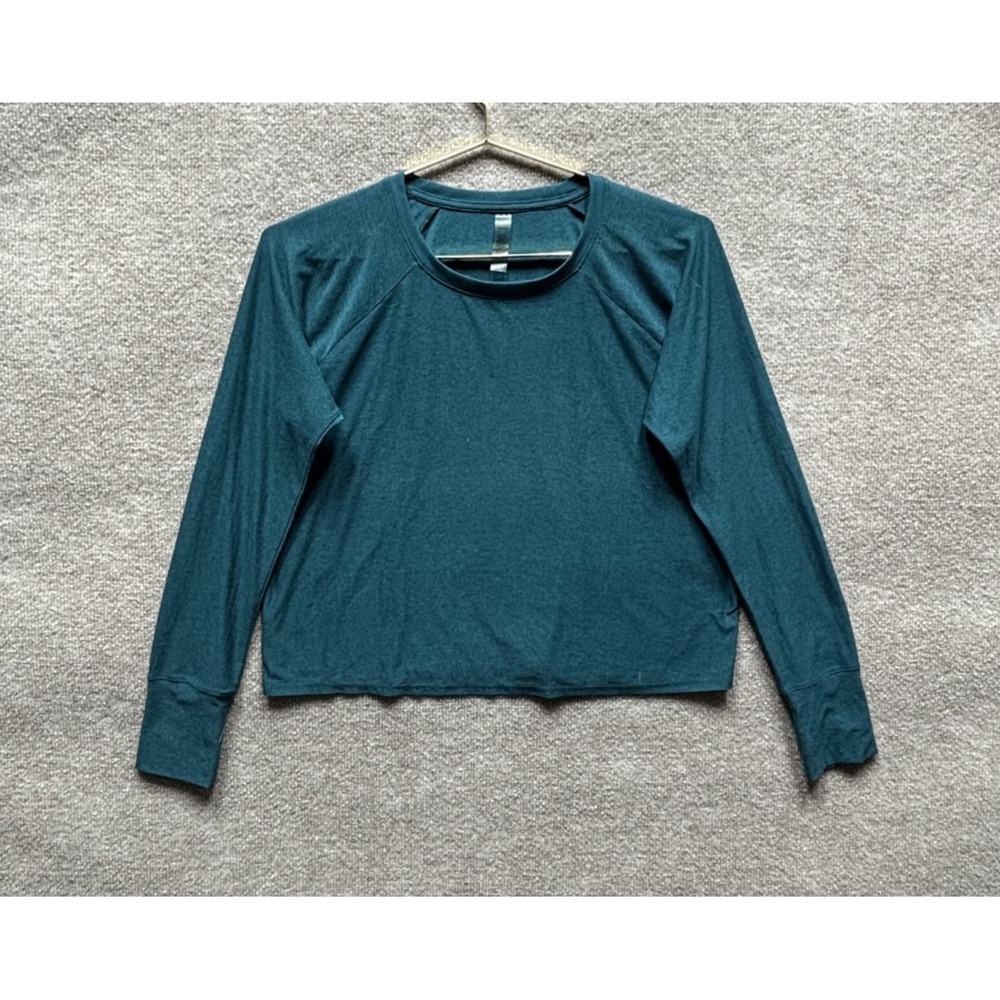 Beyond Yoga Long Sleeve Crop Top T-Shirt Womens Size XS Heather Green Athleisure